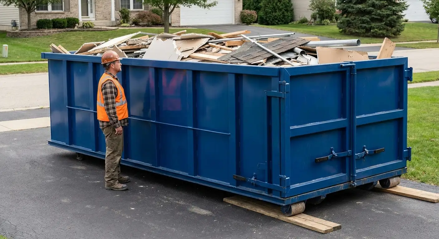 Dumpster loaded correctly to avoid overage fees in Odessa, TX