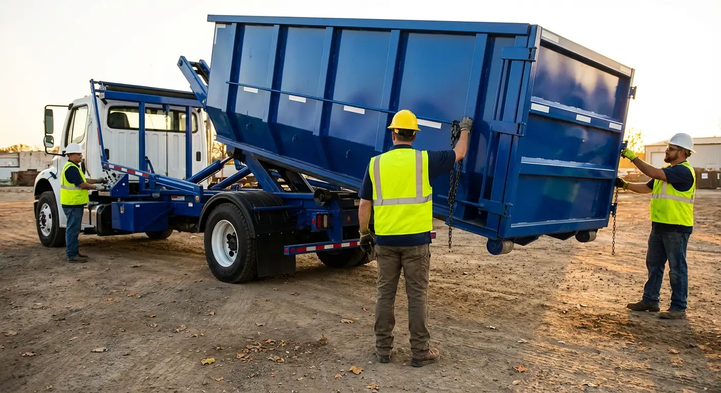 Commercial debris containment dumpster in Odessa, TX
