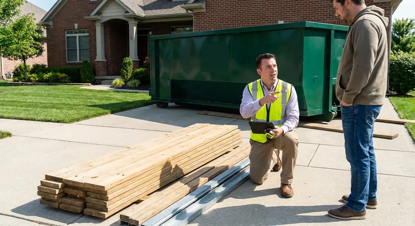 Dumpster rental delivery truck in Odessa