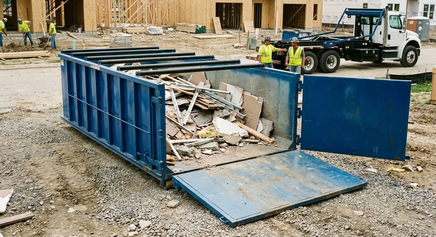 Dumpster with walk-in loading door in Odessa, TX